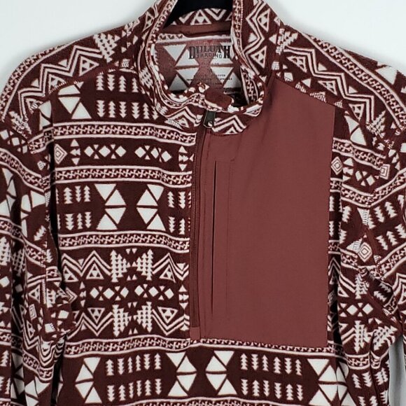 Duluth Trading Unisex Fleece Jacket Med Brown Southwestern Geometric Cozy Warm - Picture 4 of 16